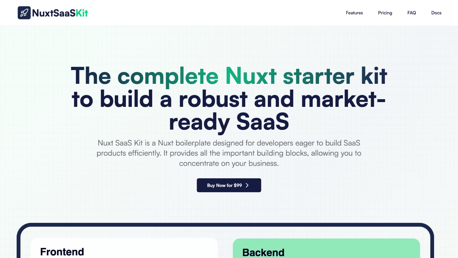 Nuxt SaaS Kit website screenshot